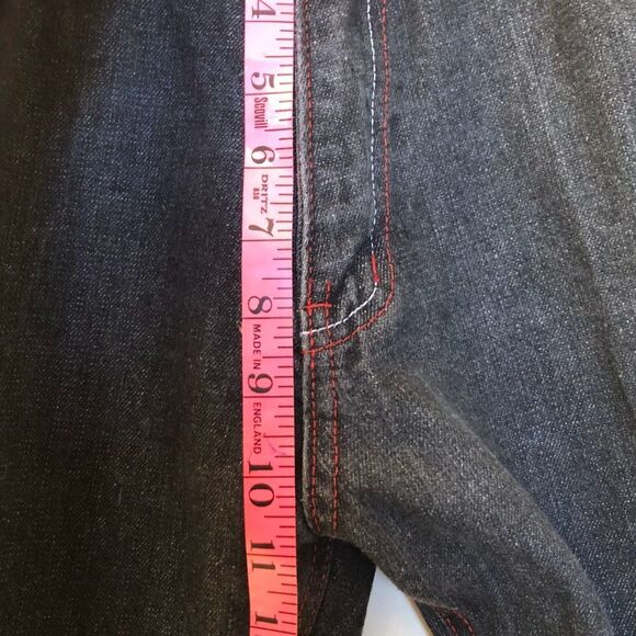 Urban Label Men's Denim Blue Jeans Red Stitching Straight Leg 36 Waist Zip Close - Picture 10 of 11